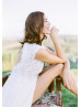 Cap Sleeve Ivory Lace Chiffon Wedding Dress